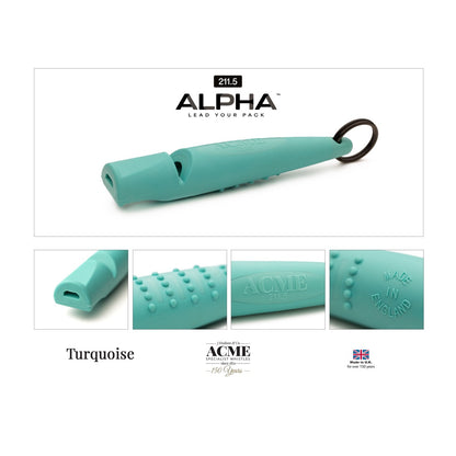 Acme ALPHA beste hondenfluit toonhoogte 211.5 turquoise