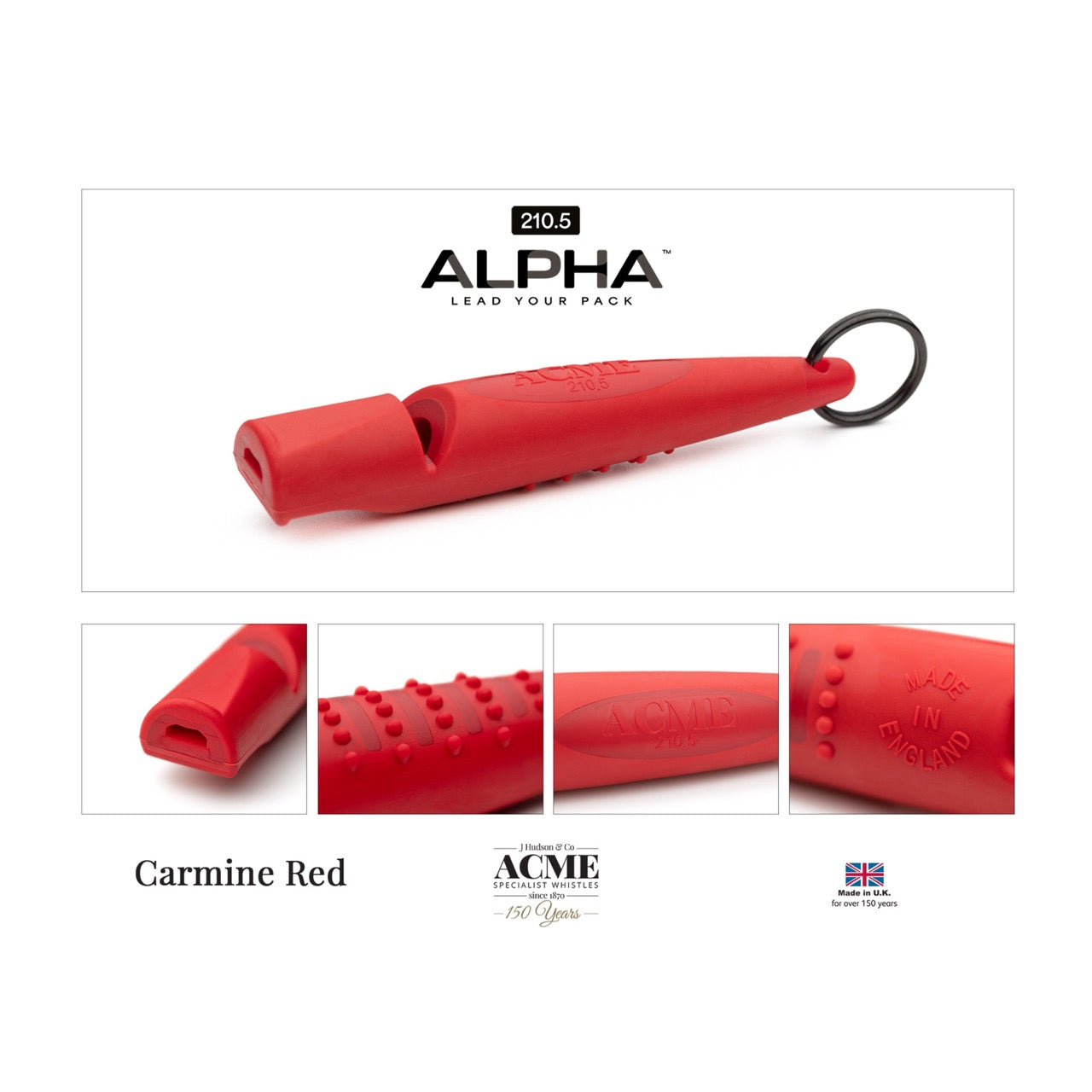 Acme Acme Alpha beste hondenfluit toonhoogte 210.5 carmine red