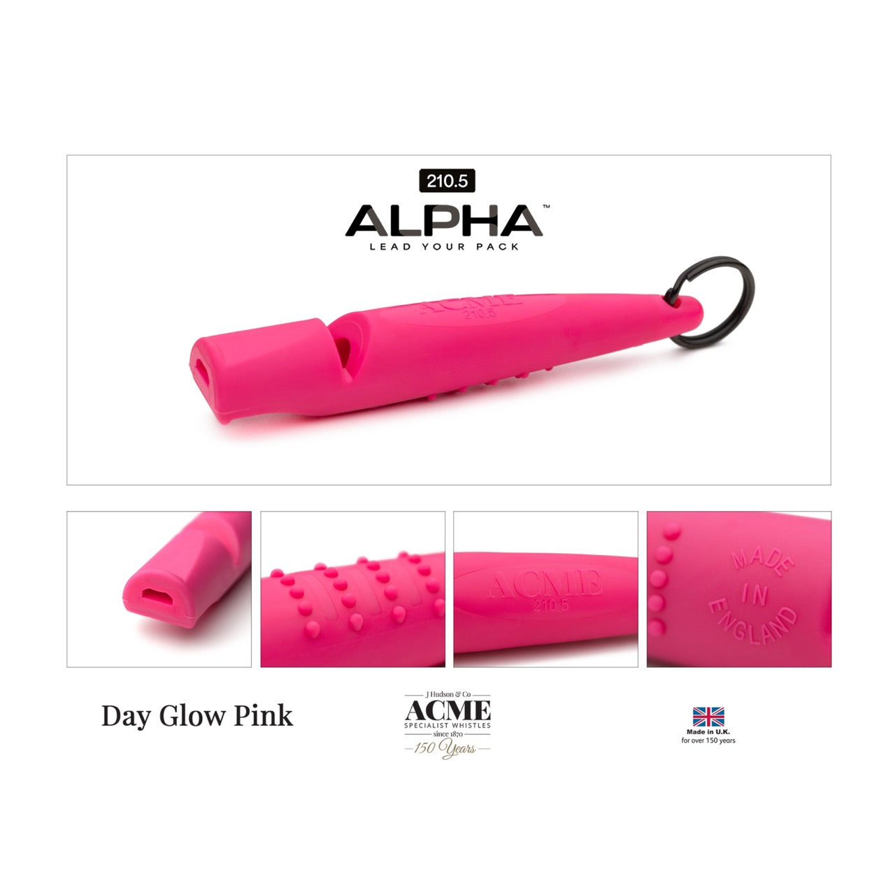 Acme Alpha beste hondenfluit toonhoogte 210.5 neon pink