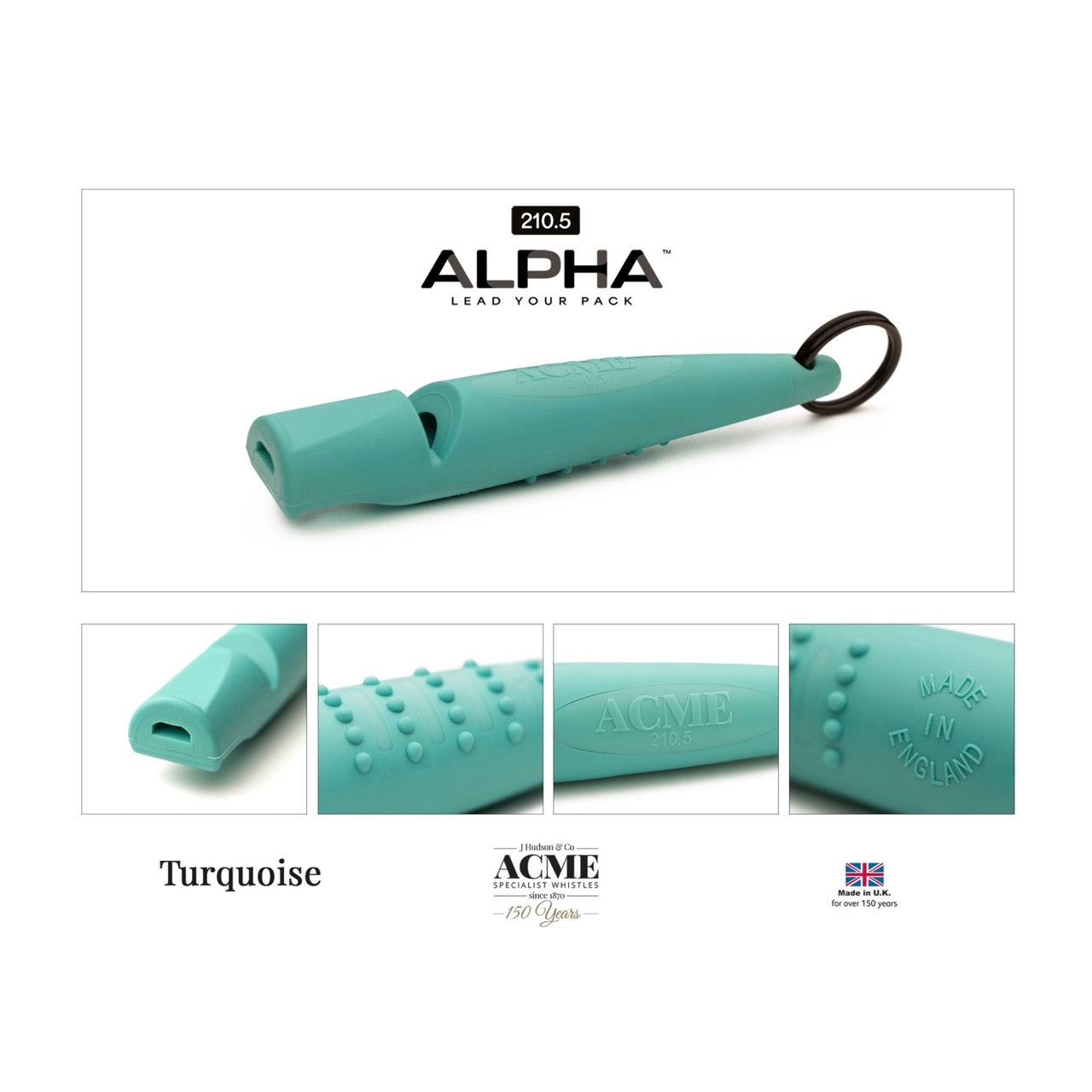 Acme Alpha beste hondenfluit toonhoogte 210.5 turquoise