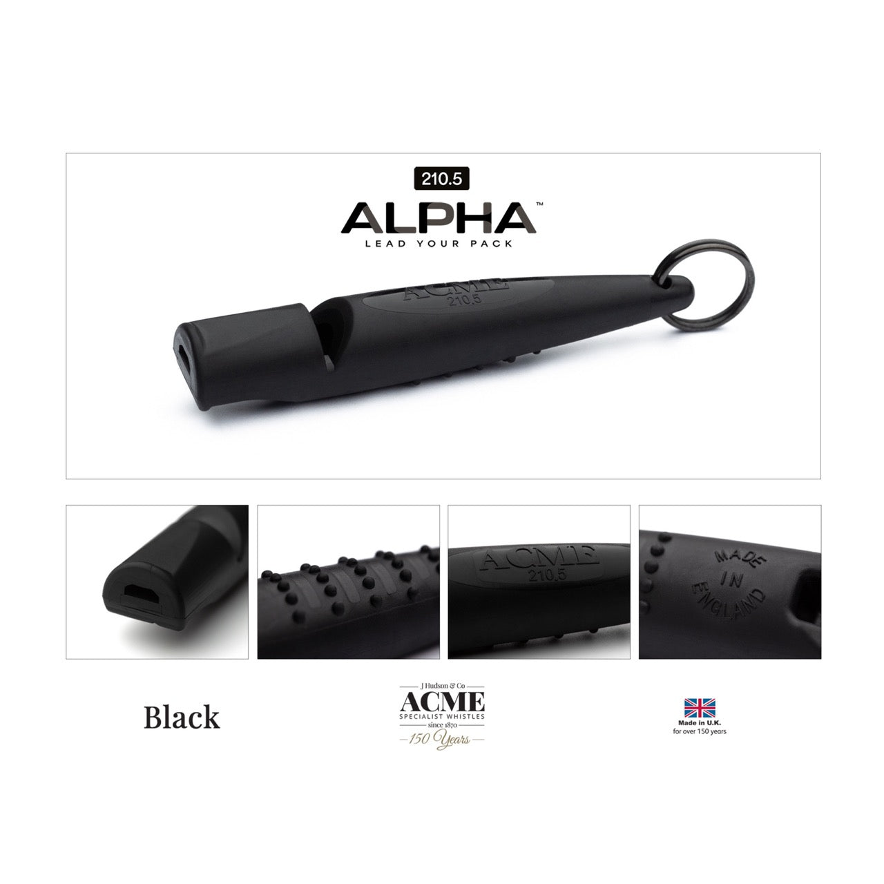Acme Alpha beste hondenfluit toonhoogte 210.5 zwart