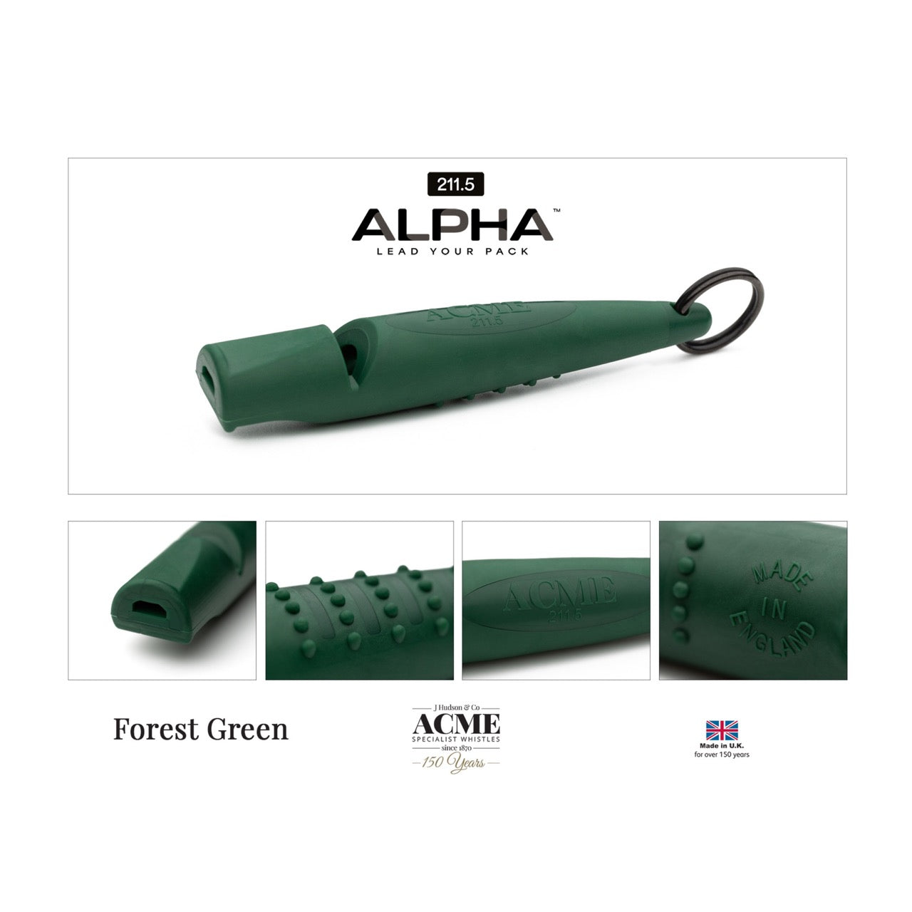 Acme ALPHA beste hondenfluit toonhoogte 211.5 forest green