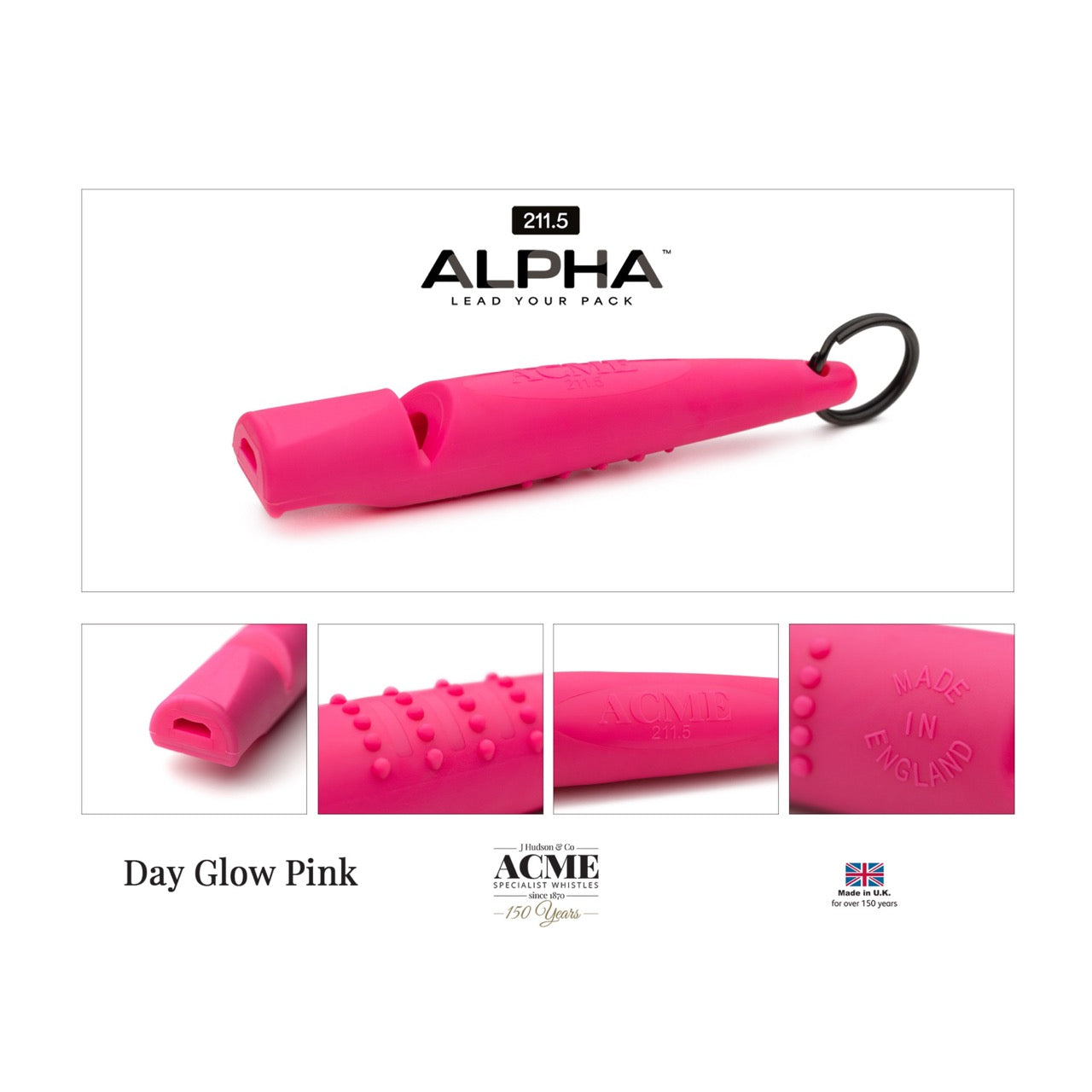 Acme ALPHA beste hondenfluit toonhoogte 211.5 neon pink