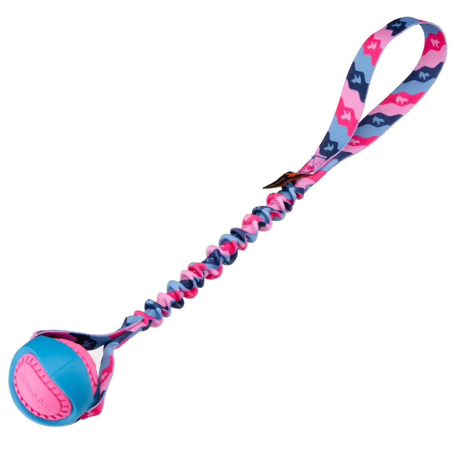 Tug-e-Nuff Powerball Bungee Tug (43cm) kleur roze sterk hondenspeelgoed